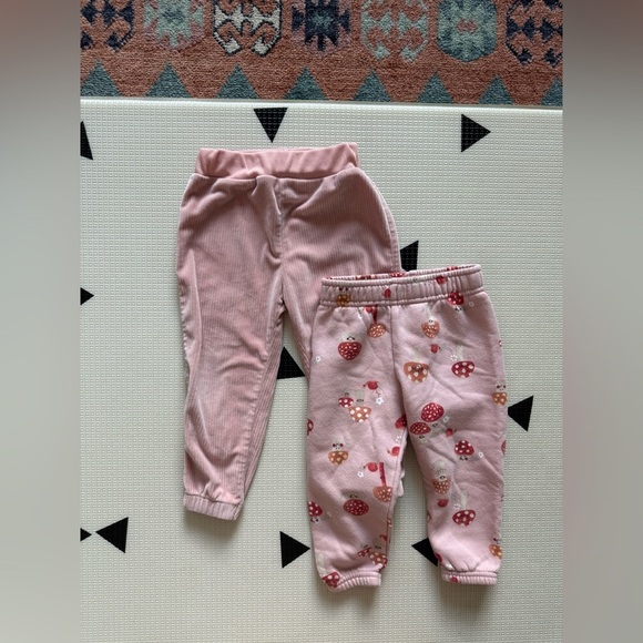 Garanimals|Baby girl,light Pink velour & mushroom Patterned sweatPants in 18M••• - Picture 1 of 7